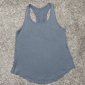 Lululemon Essential Tank Top Womens XS Blue Pleated Classic Fit‎ Hip Length Lark